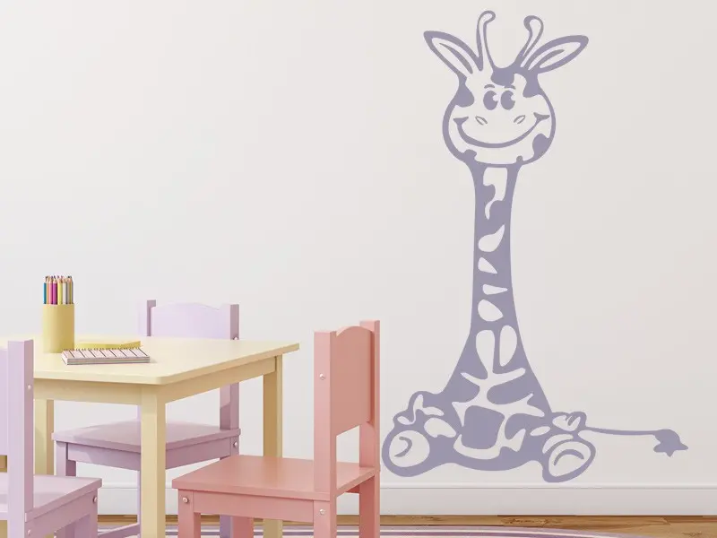 Sticker mural Animaux Girafe résultat en situation Sticker Girafe