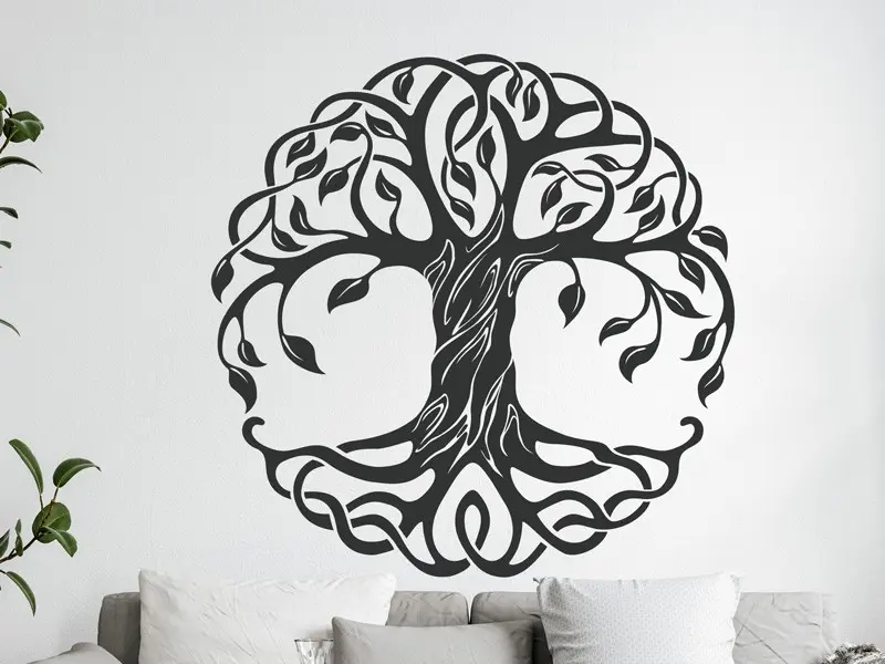 Sticker mural Stickers Arbre de vie Arbre de vie Mandala Celtique résultat en situation Sticker Arbre de vie Mandala Celtique