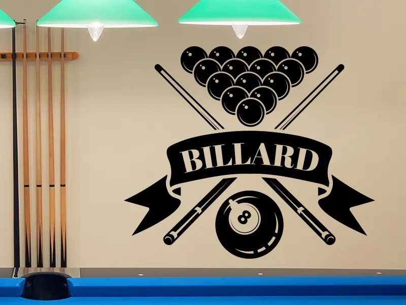 Sticker mural Autres jeux Billard 2 résultat en situation gros plan Sticker Billard 2