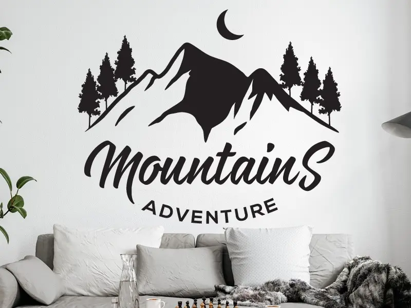 Sticker mural Paysages & Skylines Paysage Montagne 2 résultat en situation gros plan Sticker Paysage Montagne 2