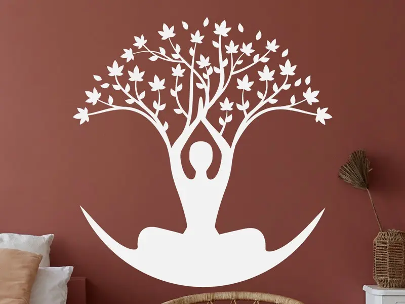 Sticker mural Stickers Arbre de vie Arbre de vie Méditation Floral résultat en situation gros plan Sticker Arbre de vie Méditation Floral