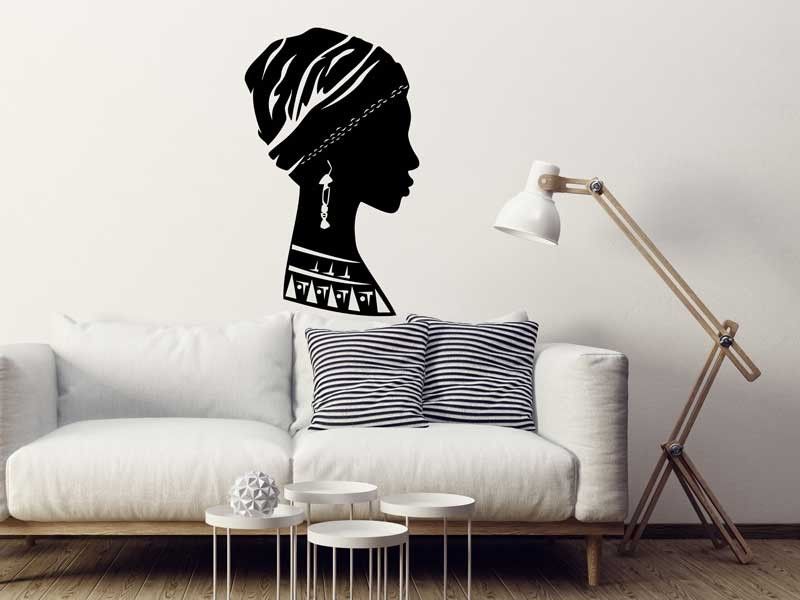 Sticker mural Buste Femme Africaine résultat en situation