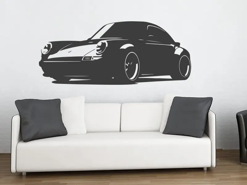 Sticker mural Porsche 3 résultat en situation