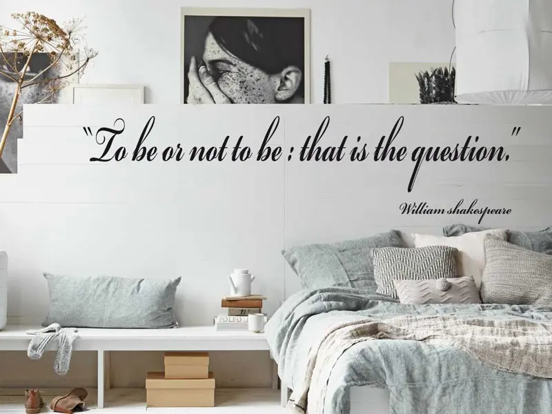Sticker mural To be or not to be Shakespeare résultat en situation