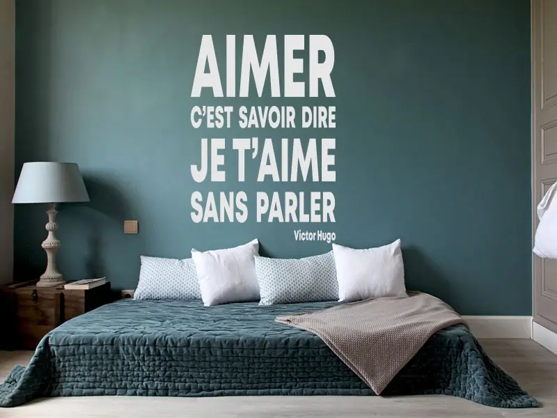 Sticker mural Citations d'Auteur Citation Aimer de Victor Hugo résultat en situation Sticker Citation Aimer de Victor Hugo