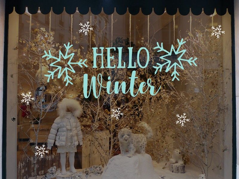 Autocolante de parede Natal Hello Winter Flocos