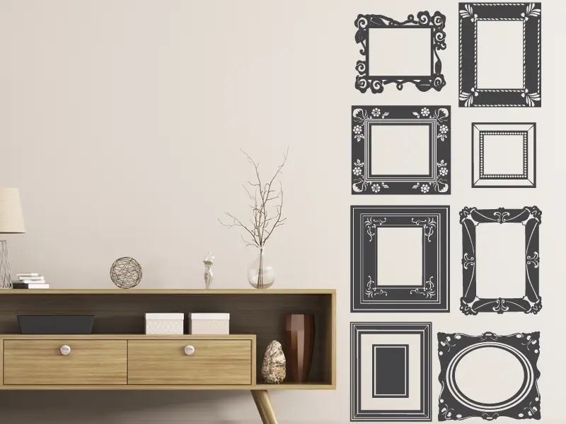Sticker mural Cadres Cadres Baroques résultat en situation Sticker Cadres Baroques