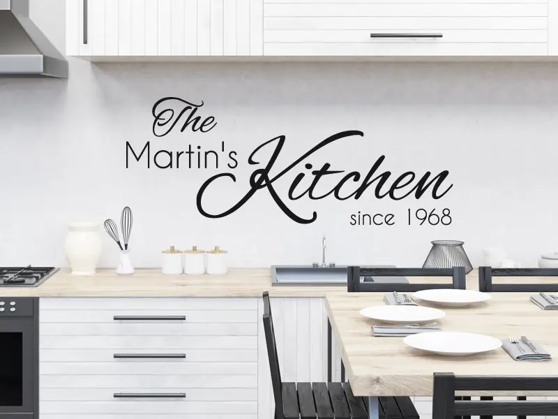 Sticker mural Textes & Recettes Texte Cuisine Personnalisé résultat en situation Sticker Texte Cuisine Personnalisé