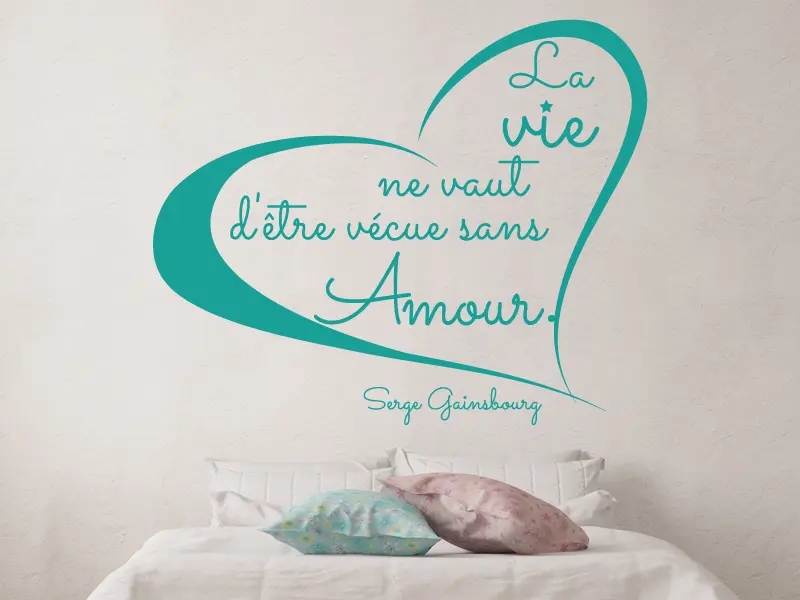Sticker mural Citations d'Amour L'Amour Serge Gainsbourg résultat en situation Sticker L'Amour Serge Gainsbourg