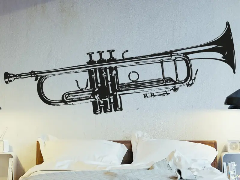 Sticker mural Instruments Instrument Trompette résultat en situation gros plan Sticker Instrument Trompette