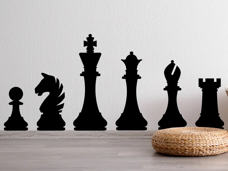 Sticker mural Autres jeux Jeux Echec Pions résultat en situation gros plan Sticker Jeux Echec Pions