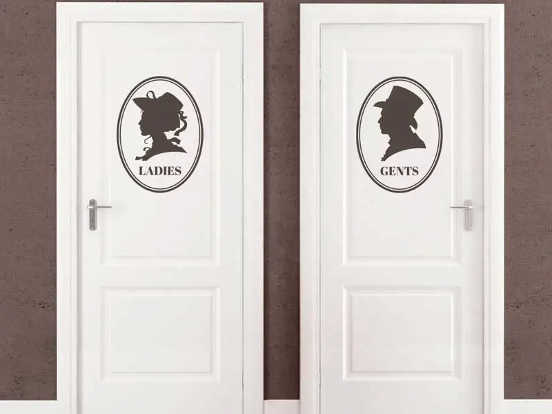Autocolante de parede WC Ladies & Gents Vintage Autocolante de parede WC Ladies & Gents Vintage