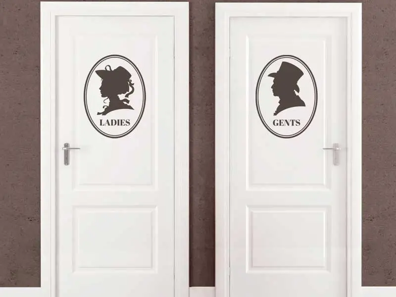 Sticker mural WC Ladies & Gents Vintage résultat en situation