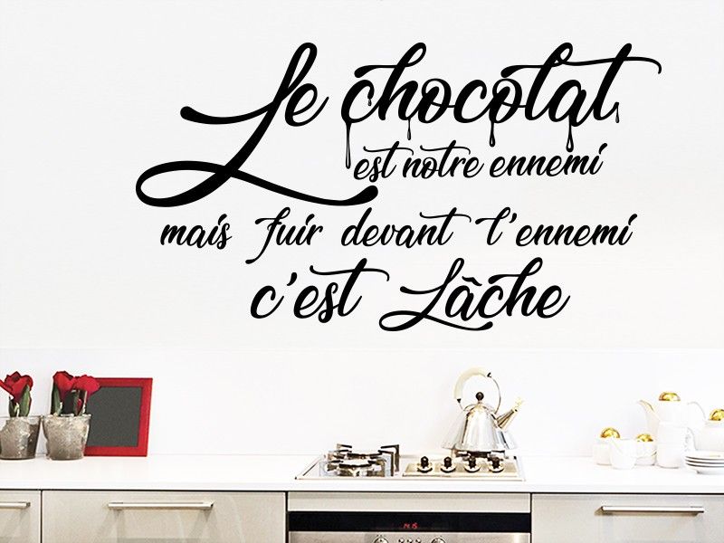 Autocolante de parede Le chocolat est notre ennemi