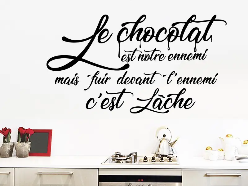 Autocolante de parede Le chocolat est notre ennemi Autocolante de parede Le chocolat est notre ennemi