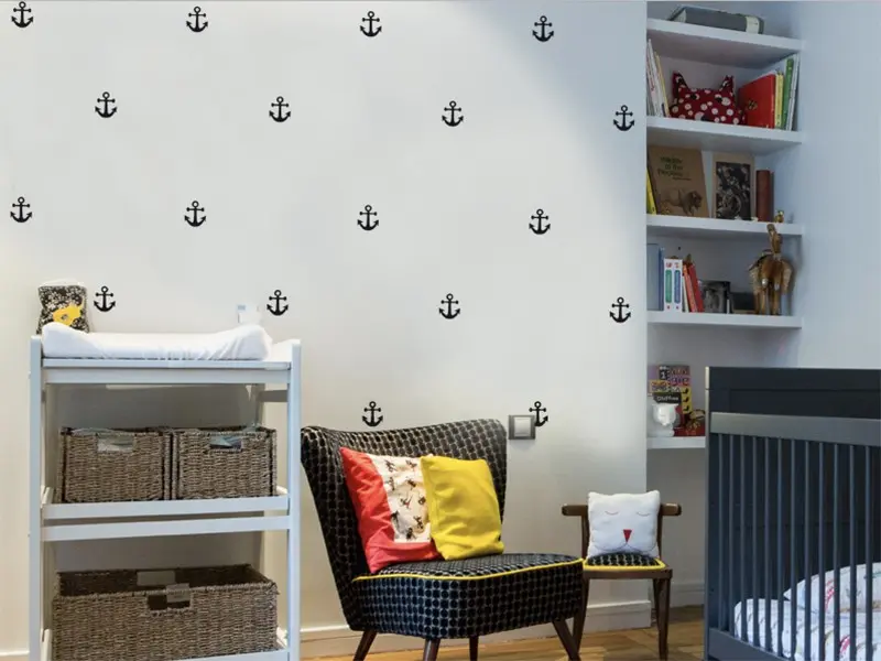 Sticker mural Pack Déco - Tendance Pack Deco Ancre résultat en situation Sticker Pack Deco Ancre