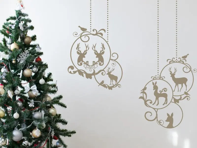 Autocolantes Bolas de Natal Decorativas résultat en situation gros plan Autocolantes Bolas de Natal Decorativas