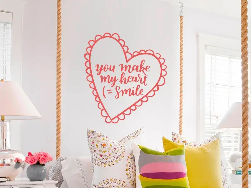 Autocolante de parede You Make My Heart Smile Autocolante de parede You Make My Heart Smile