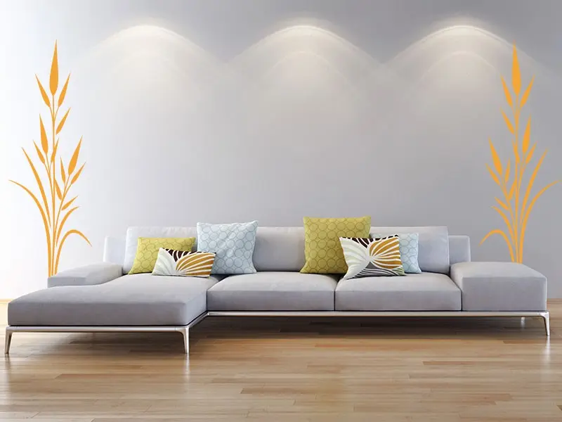 Sticker mural Stickers muraux fleurs Floral Epis résultat en situation Sticker Floral Epis