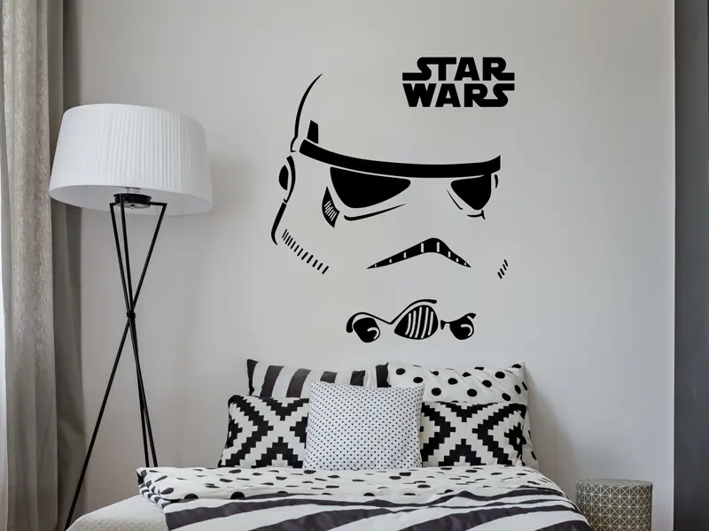 Sticker mural Stickers Personnages Star Wars résultat en situation Sticker Star Wars