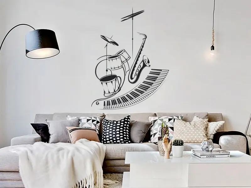 Sticker mural Rock & Jazz Orchestre Jazz résultat en situation Sticker Orchestre Jazz