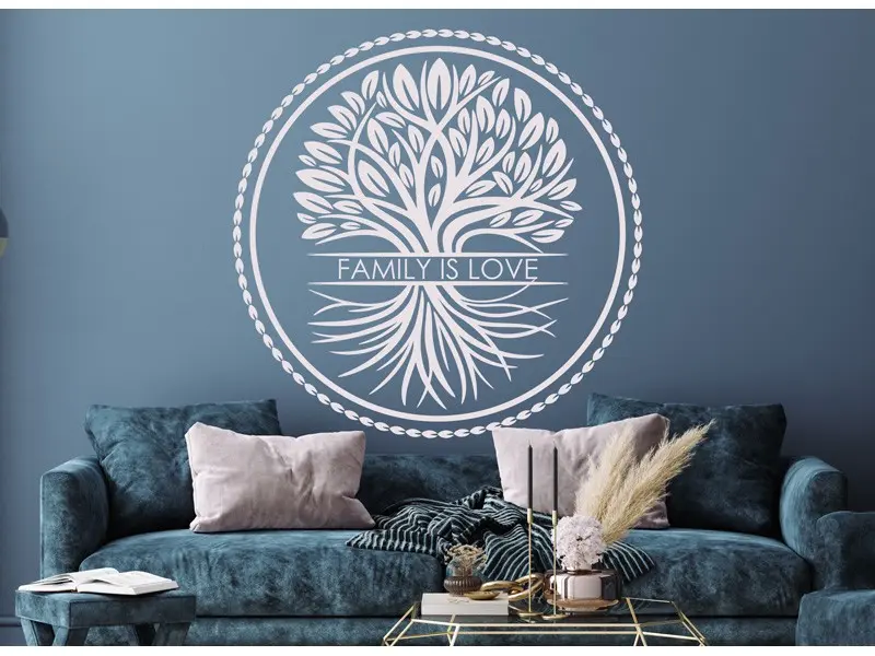 Sticker mural Stickers Arbre de vie Arbre de vie Texte Personnalisable 2 résultat en situation Sticker Arbre de vie Texte Personnalisable 2
