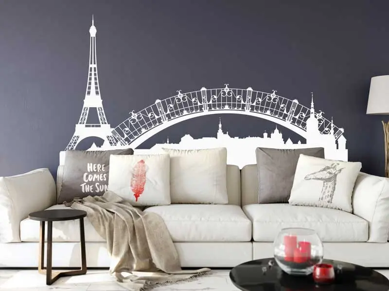 Sticker mural Paysages & Skylines Paysage Paris Tour Eiffel résultat en situation Sticker Paysage Paris Tour Eiffel