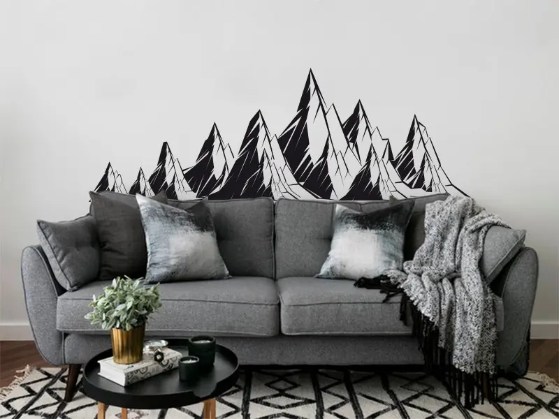 Sticker mural Paysages & Skylines Montagnes résultat en situation Sticker Montagnes