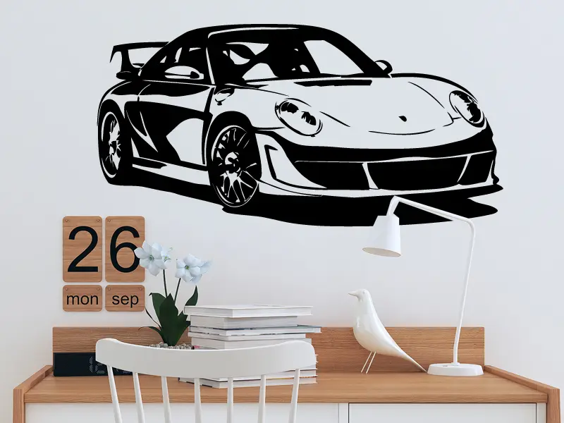 Sticker mural Auto & Moto Porsche 2 résultat en situation Sticker Porsche 2