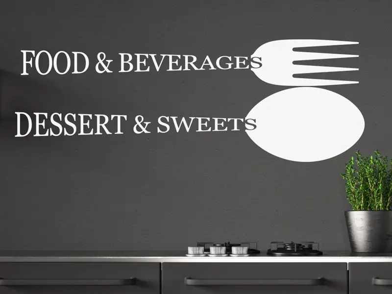 Sticker mural Chef - Ustensiles Couverts 2 résultat en situation gros plan Sticker Couverts 2