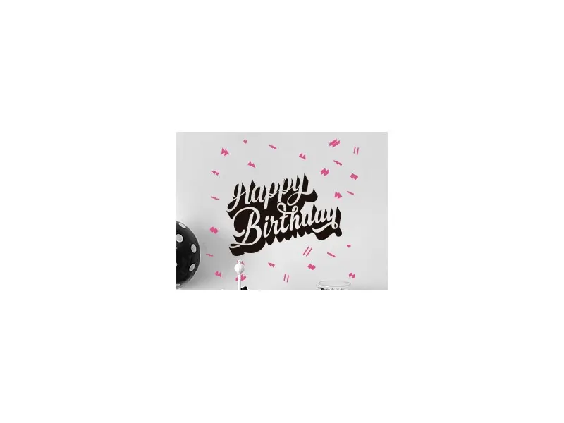 Autocolante de parede Happy Birthday Retro