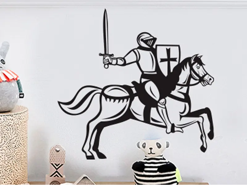 Sticker mural Chevaliers / Cowboys / Héros Chevalier 2 résultat en situation gros plan Sticker Chevalier 2