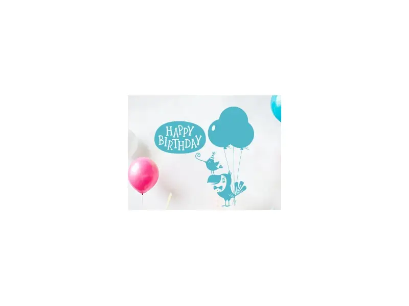 Autocolante de parede Happy Birthday Toucan