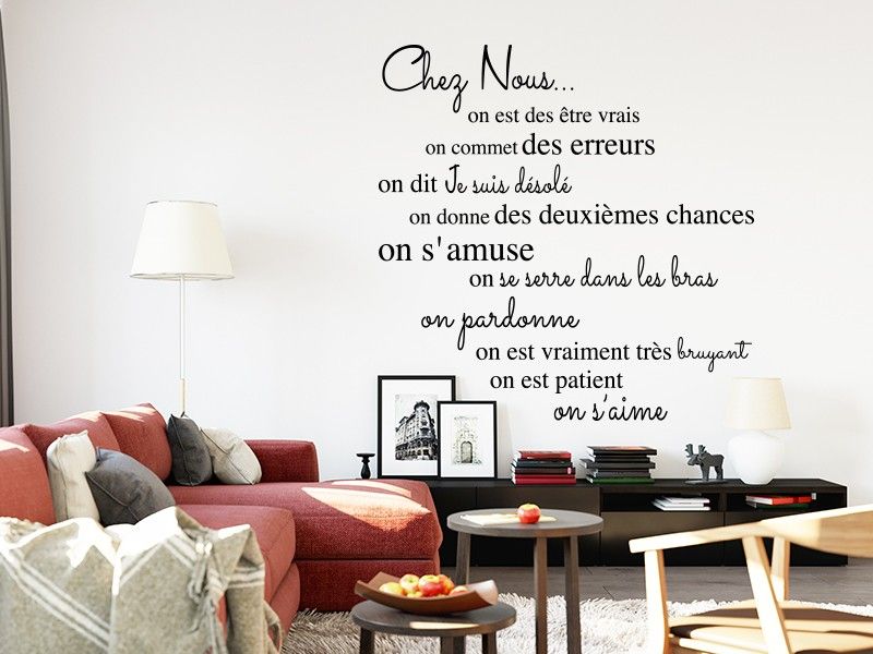 Autocolante de parede Citation Chez Nous...