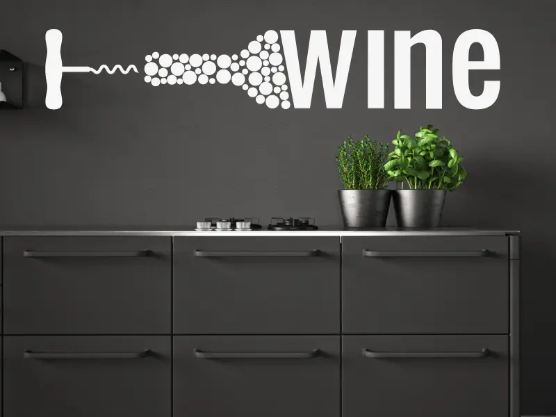 Autocolante Cozinha Vinho résultat en situation