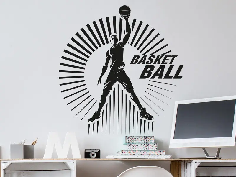 Sticker mural Autres Sports Basket Ball Joueur résultat en situation Sticker Basket Ball Joueur