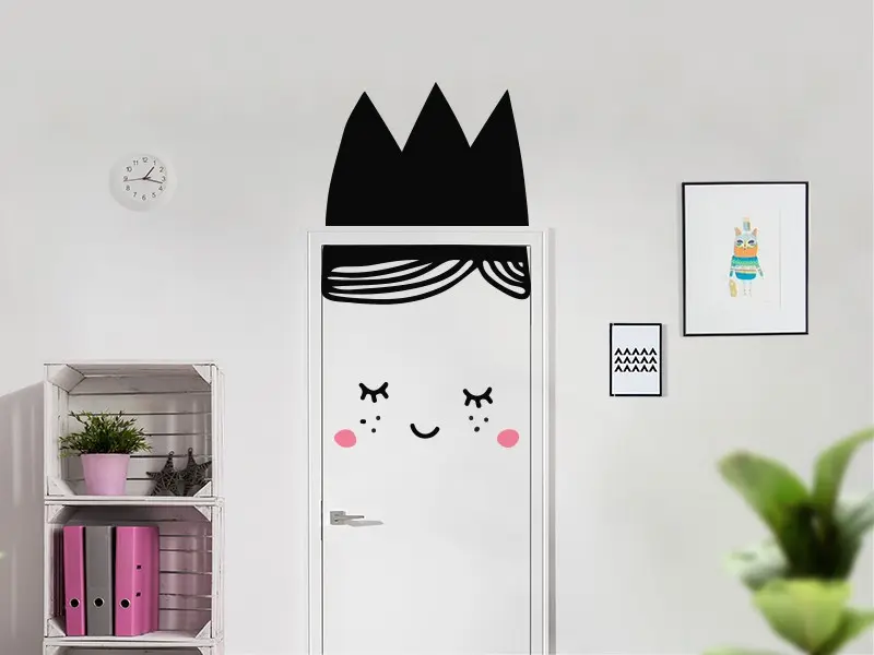 Sticker mural Féerique Princesse à la Porte résultat en situation Sticker Princesse à la Porte