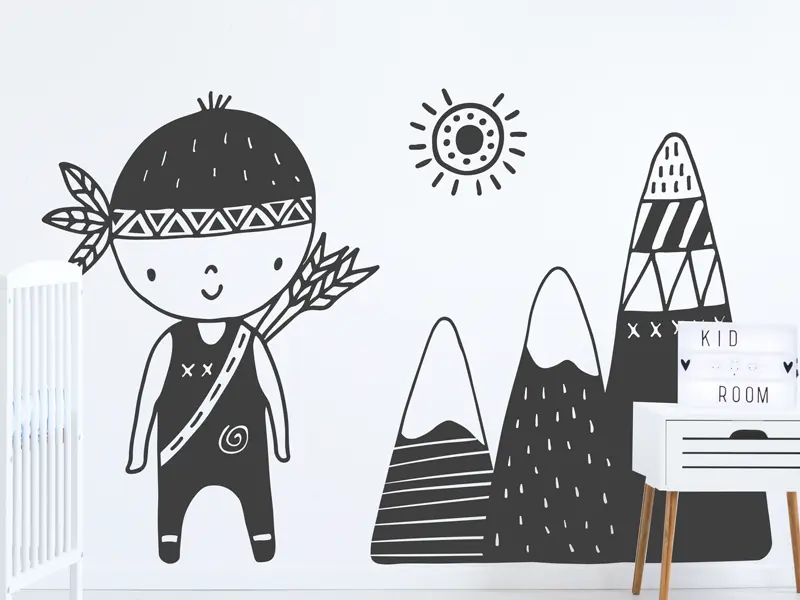 Sticker mural Pirates / Indiens Petit Aventurier résultat en situation gros plan Sticker Petit Aventurier