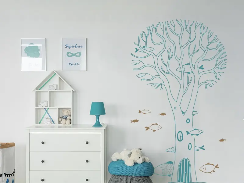 Autocolante Árvore Coral résultat en situation Autocolante Árvore Coral résultat en situation