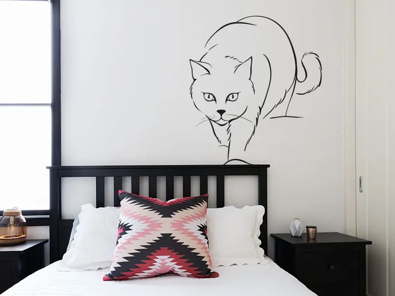 Sticker mural Sur la Terre Chat Angora résultat en situation Sticker Chat Angora