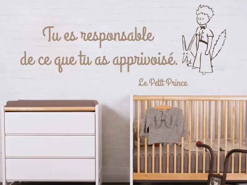 Sticker mural Petit Prince Citation Petit Prince 3 résultat en situation Sticker Citation Petit Prince 3