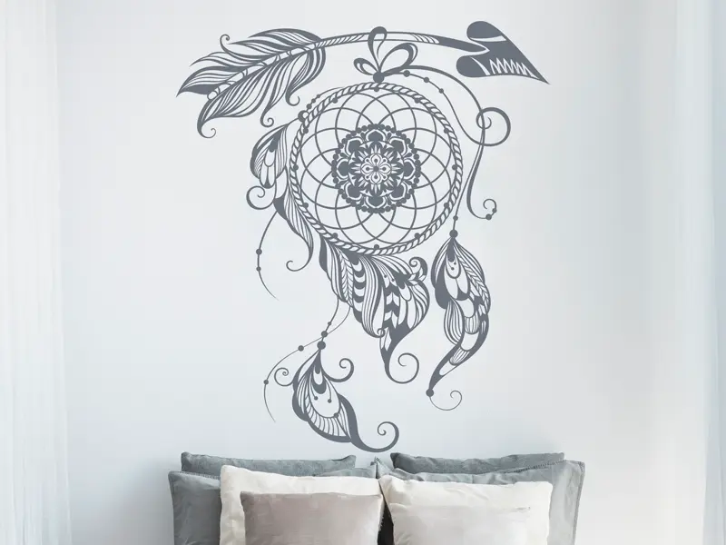 Sticker mural Autres Zen Capteur de Rêves Boho résultat en situation gros plan Sticker Capteur de Rêves Boho