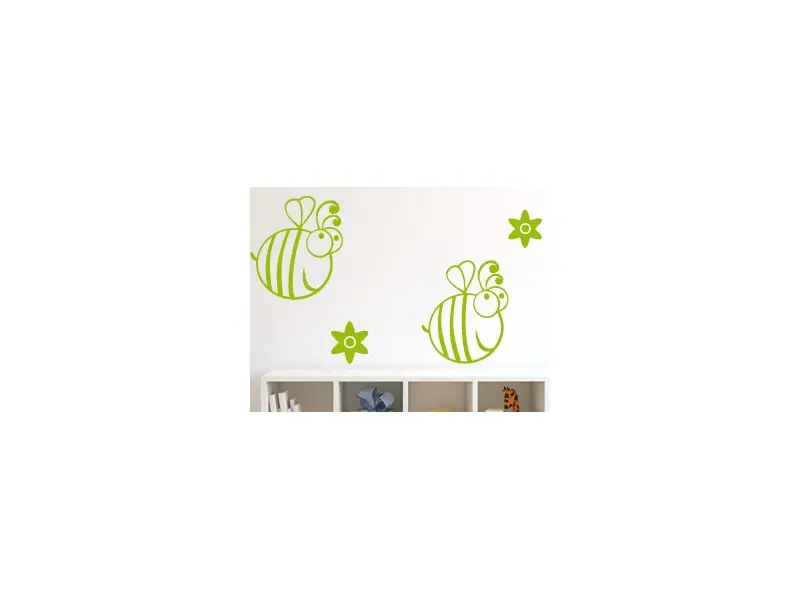 Sticker mural Animaux Abeilles résultat en situation gros plan Sticker Abeilles