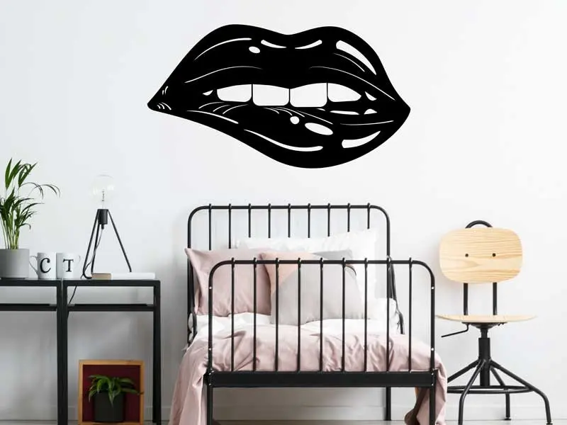 Sticker mural Pop Art Bouche 2 résultat en situation Sticker Bouche 2