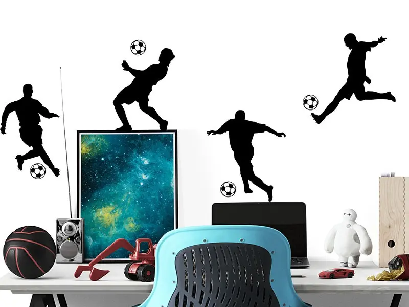Sticker mural Football Pack 4 Joueurs de Foot résultat en situation gros plan Sticker Pack 4 Joueurs de Foot