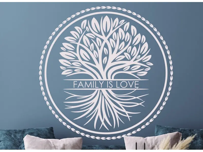 Sticker mural Stickers Arbre de vie Arbre de vie Texte Personnalisable 2 résultat en situation gros plan Sticker Arbre de vie Texte Personnalisable 2