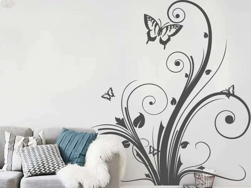 Sticker Floral Papillon 2