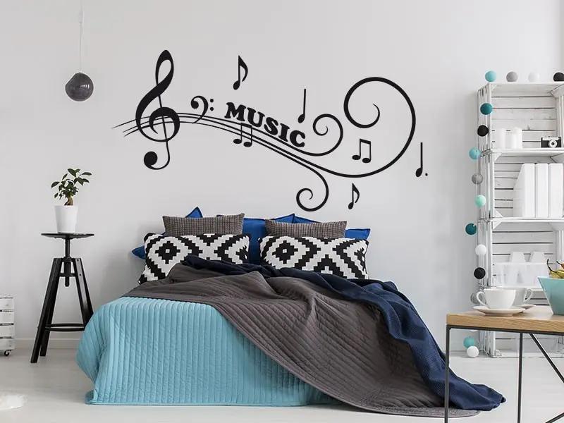 Sticker mural Partition Music résultat en situation Sticker mural Partition Music résultat en situation