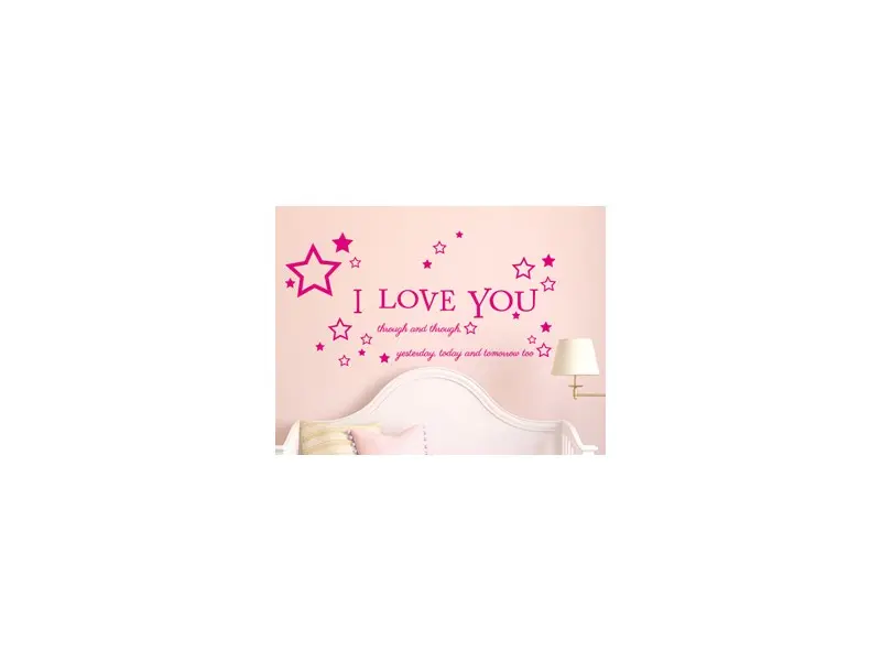 Sticker mural Citations “ I Love You ” résultat en situation gros plan Sticker “ I Love You ”