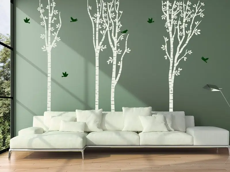 Sticker mural Stickers Arbres Arbres Bouleaux 2 résultat en situation Sticker Arbres Bouleaux 2